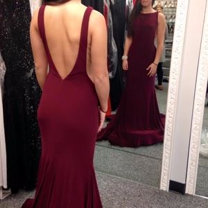 Jovani 2017 Burgundy Prom Dress